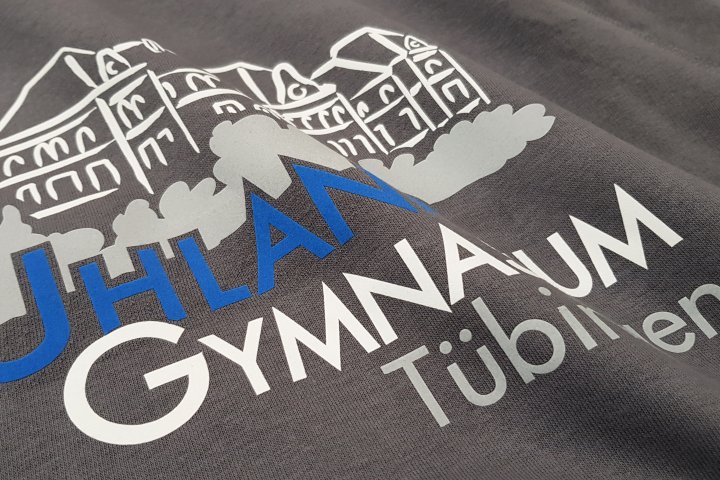 Veredelung mit Flockfolie auf Sweatshirt - Schule