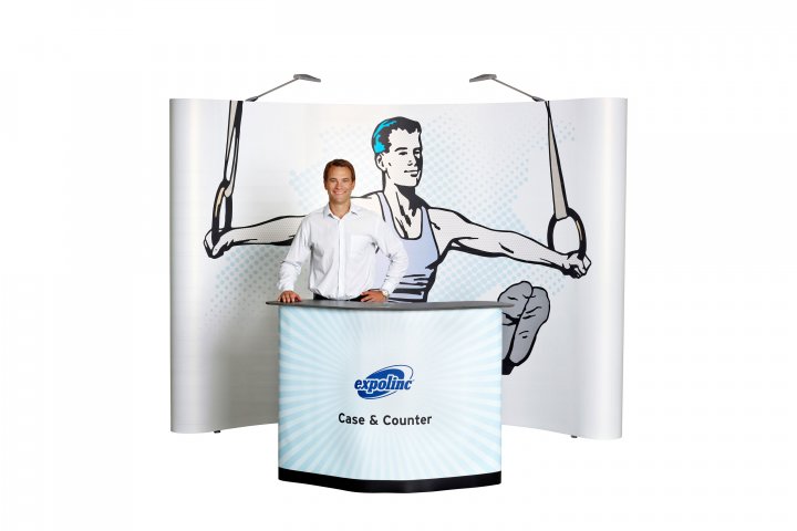 Expolinc Beispielstand Kombination 4x3 Case&Counter